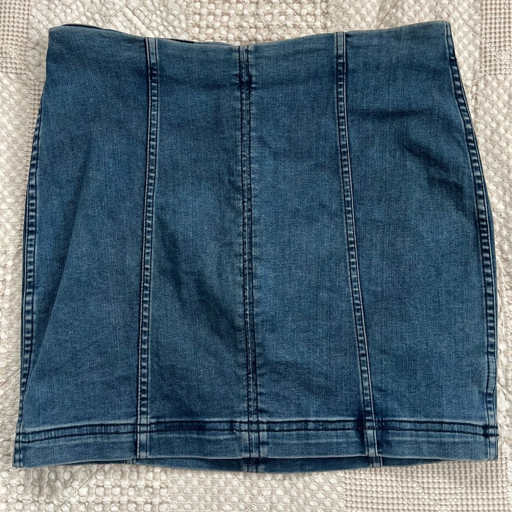 Free People Blue Mini Pencil Skirt